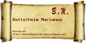 Bettelheim Marianna névjegykártya